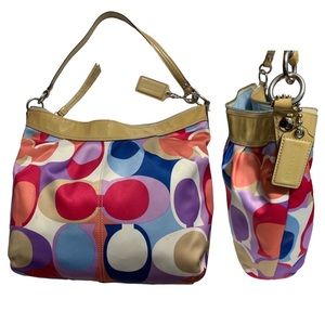 COACH Luxury Multicoloured Beautiful  Monogram Shoulder Bag